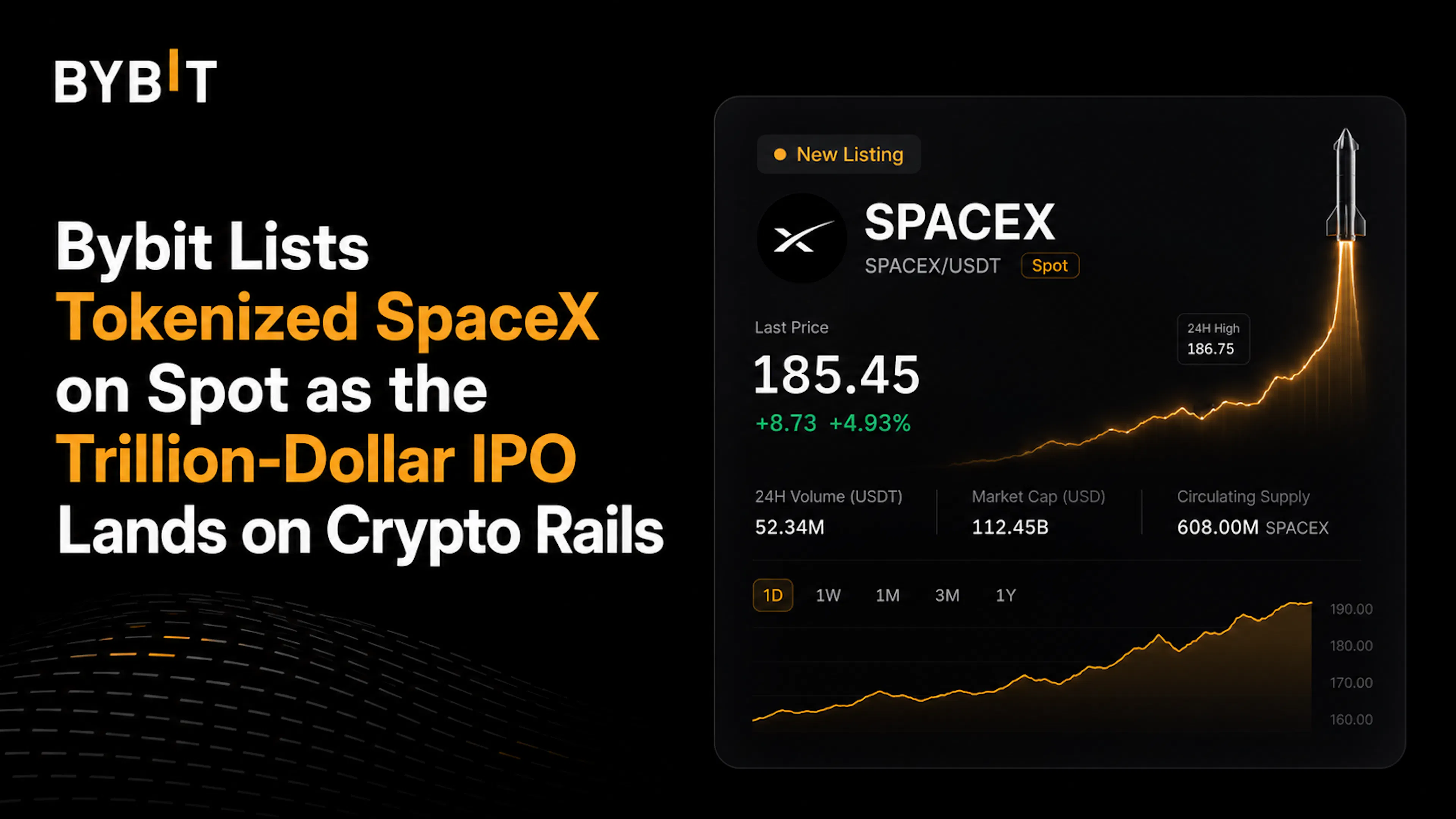 featured image - Bybit Lists Tokenized SpaceX on Spot as the Trillion-Dollar IPO Lands on Crypto Rails