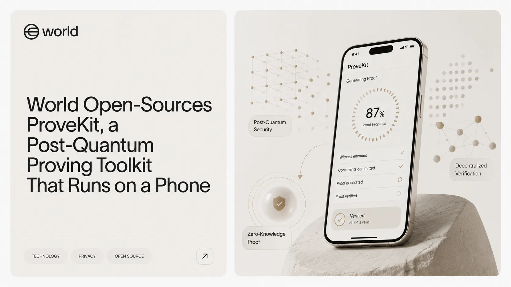 World Open-Sources ProveKit, a Post-Quantum Proving Toolkit That Runs on a Phone