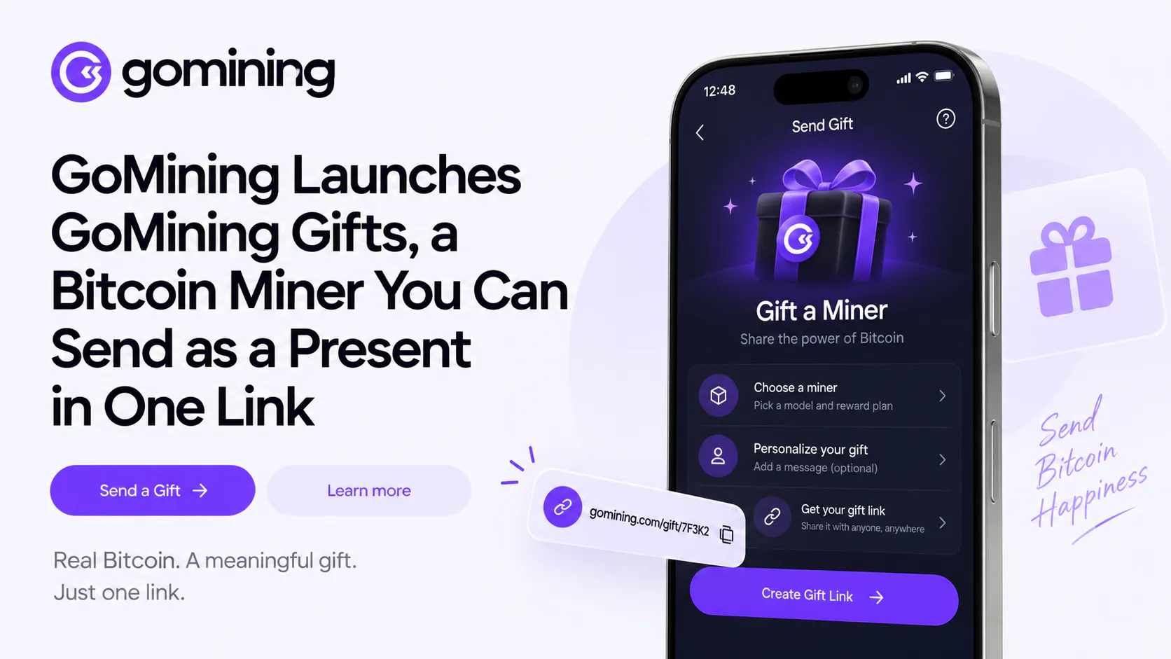 GoMining Launches GoMining Gifts, a Bitcoin Miner You Can Send as a Present in One Link