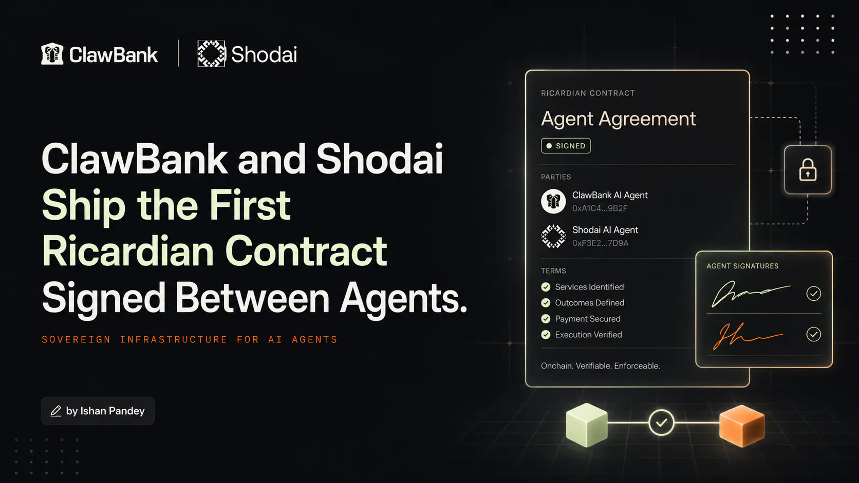 ClawBank and Shodai Ship the First Ricardian Contract Signed Between Agents
