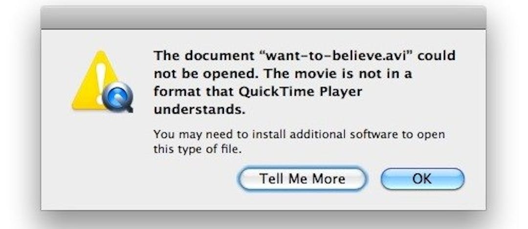 QuickTime Player Codec Error