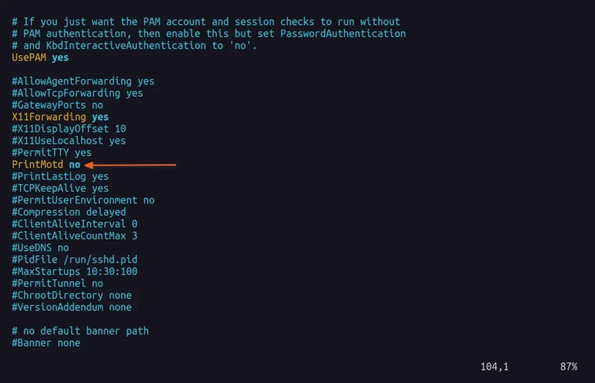 PrintMotd Field