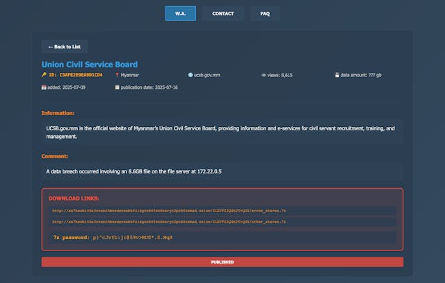 /walocker-ransomware-myanmars-civil-service-board-hacked-and-the-data-of-200000-officials-exposed feature image