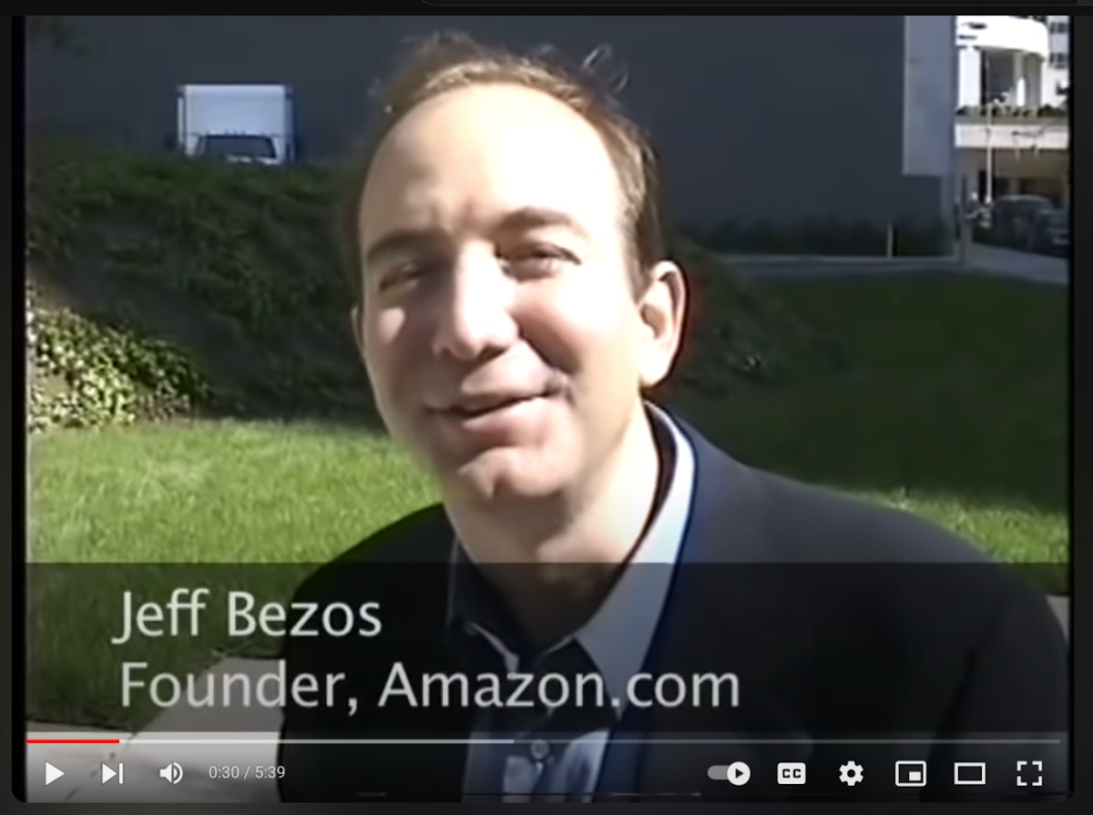 featured image - Jeff Bezos 1997 Röportajında "Web Kullanımı Yılda %2300 Artıyordu (1994'te)" dedi.