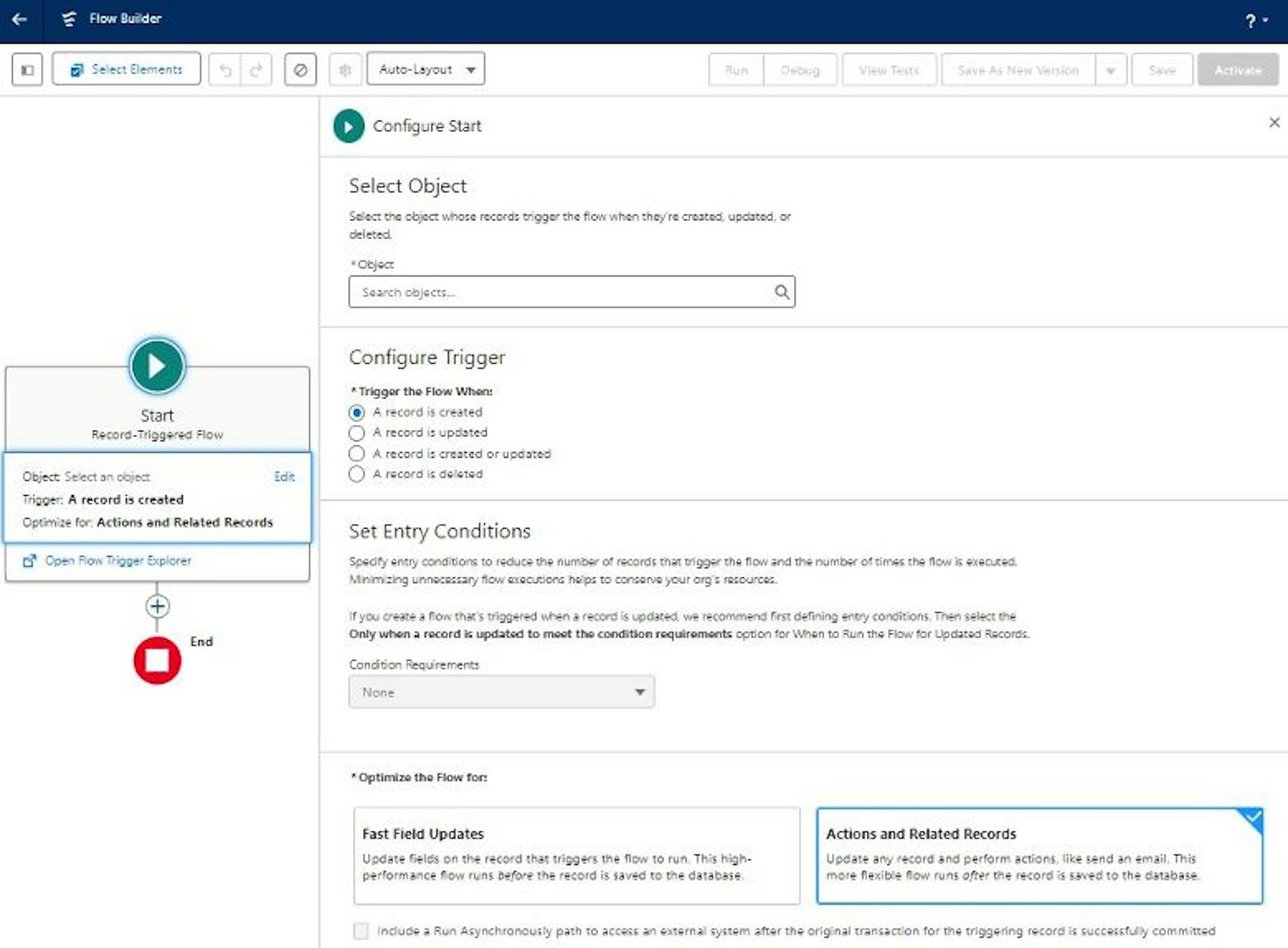 Creating Automation Flow with Salesforce Flow Builder in Setup