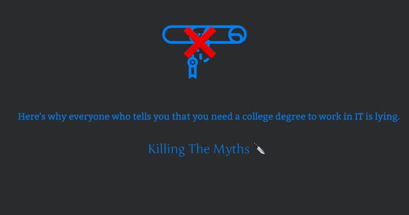/debunking-the-myth-that-you-need-a-college-degree-to-work-in-it feature image