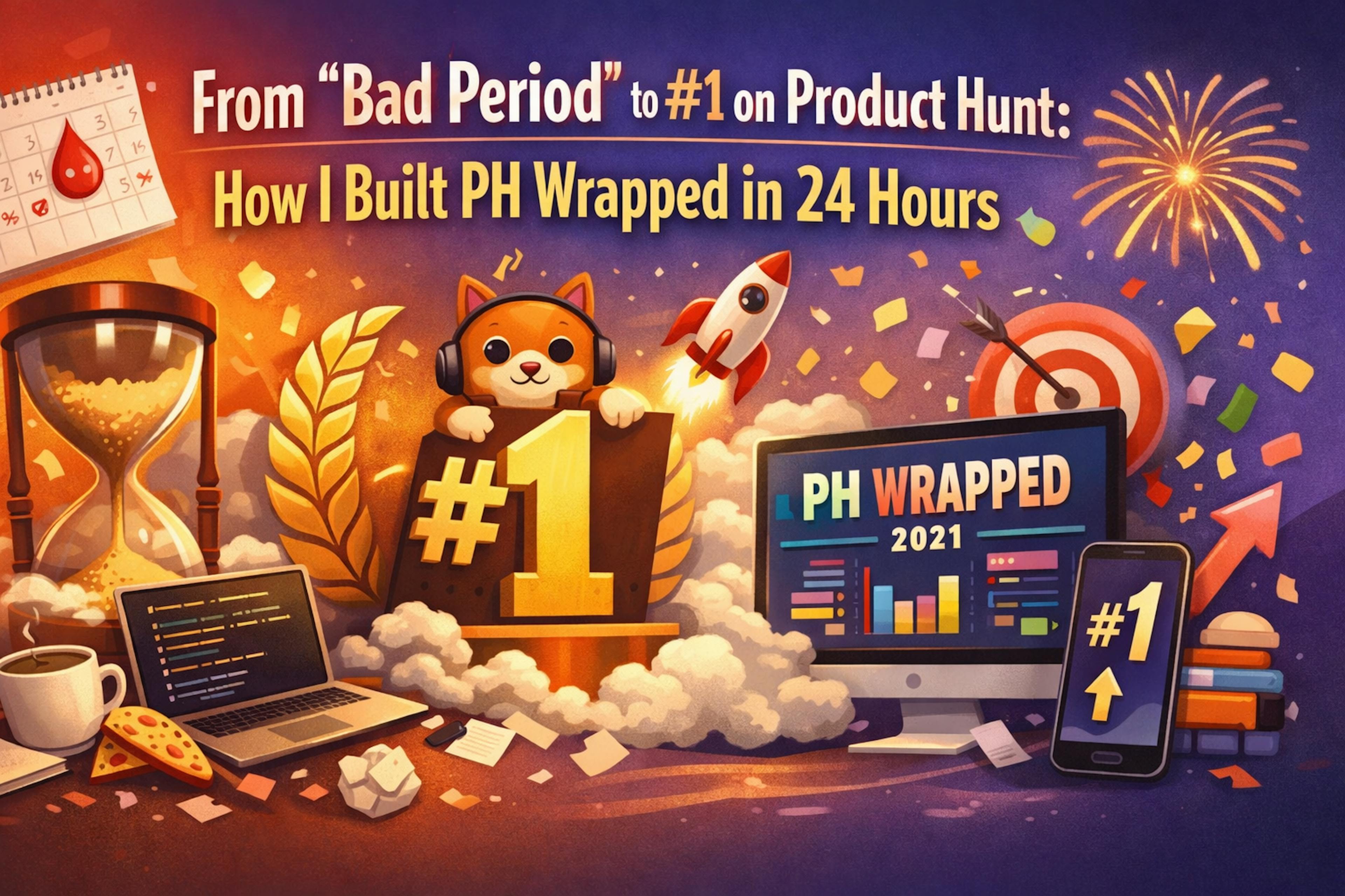 featured image - From "Bad Period" to #1 on Product Hunt: How I Built PH Wrapped in 24 Hours
