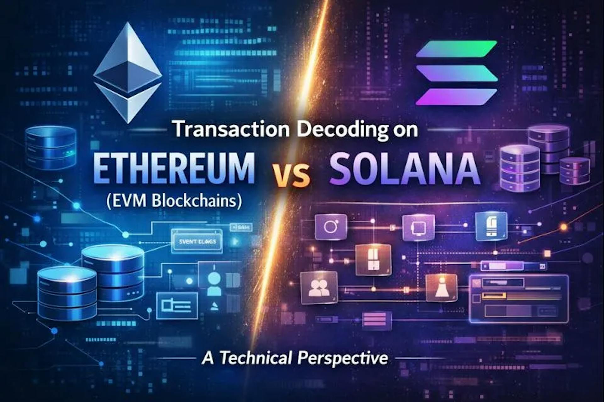featured image - Transaction Decoding on Ethereum (EVM Blockchains) vs Solana: A Technical Perspective