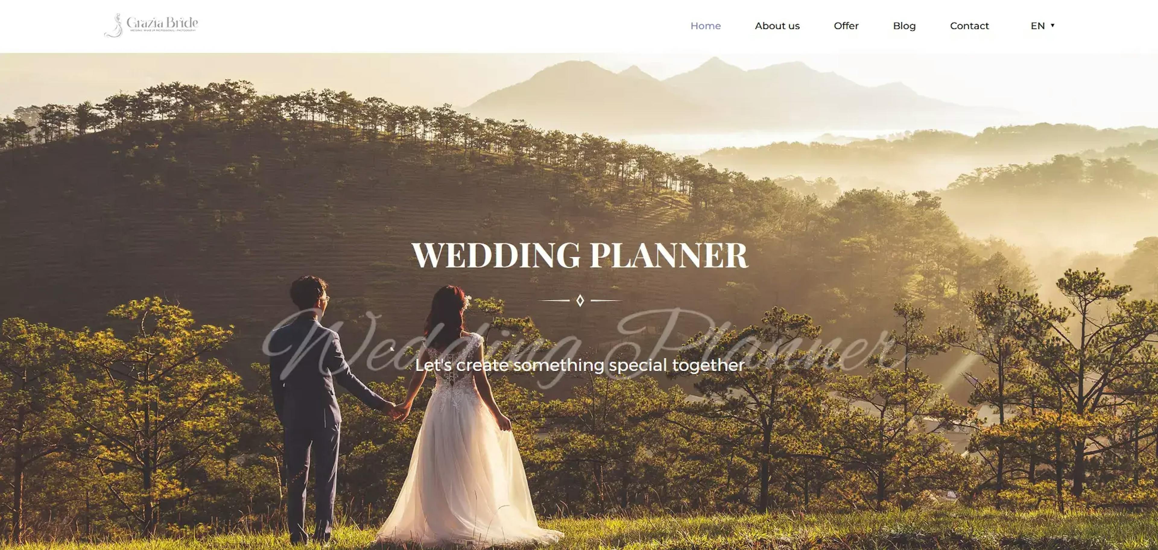 Website template for the wedding industry from BOWWE