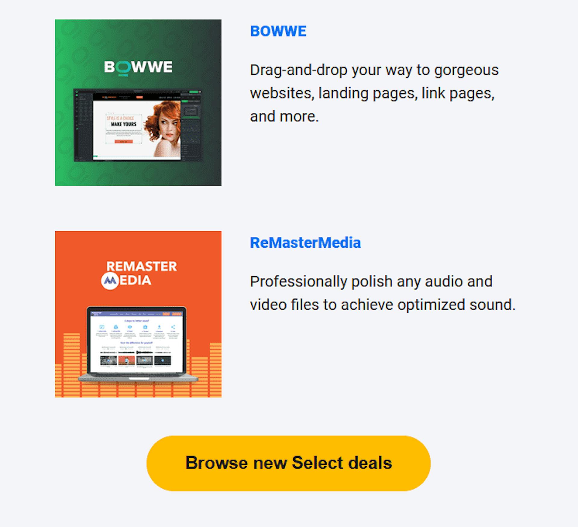 Excerpt with BOWWE from AppSumo newsletter