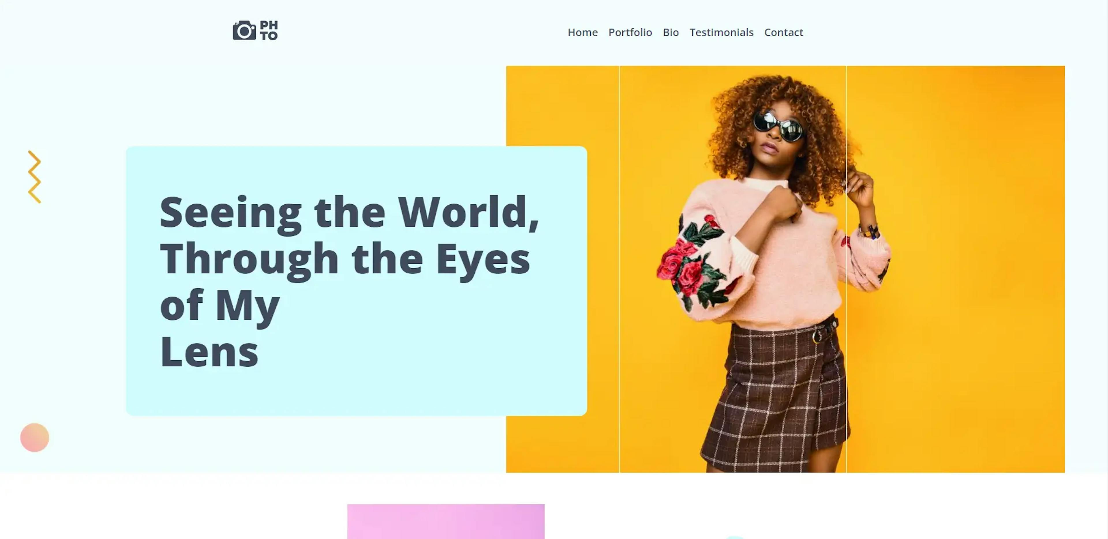 Colorful website template from BOWWE