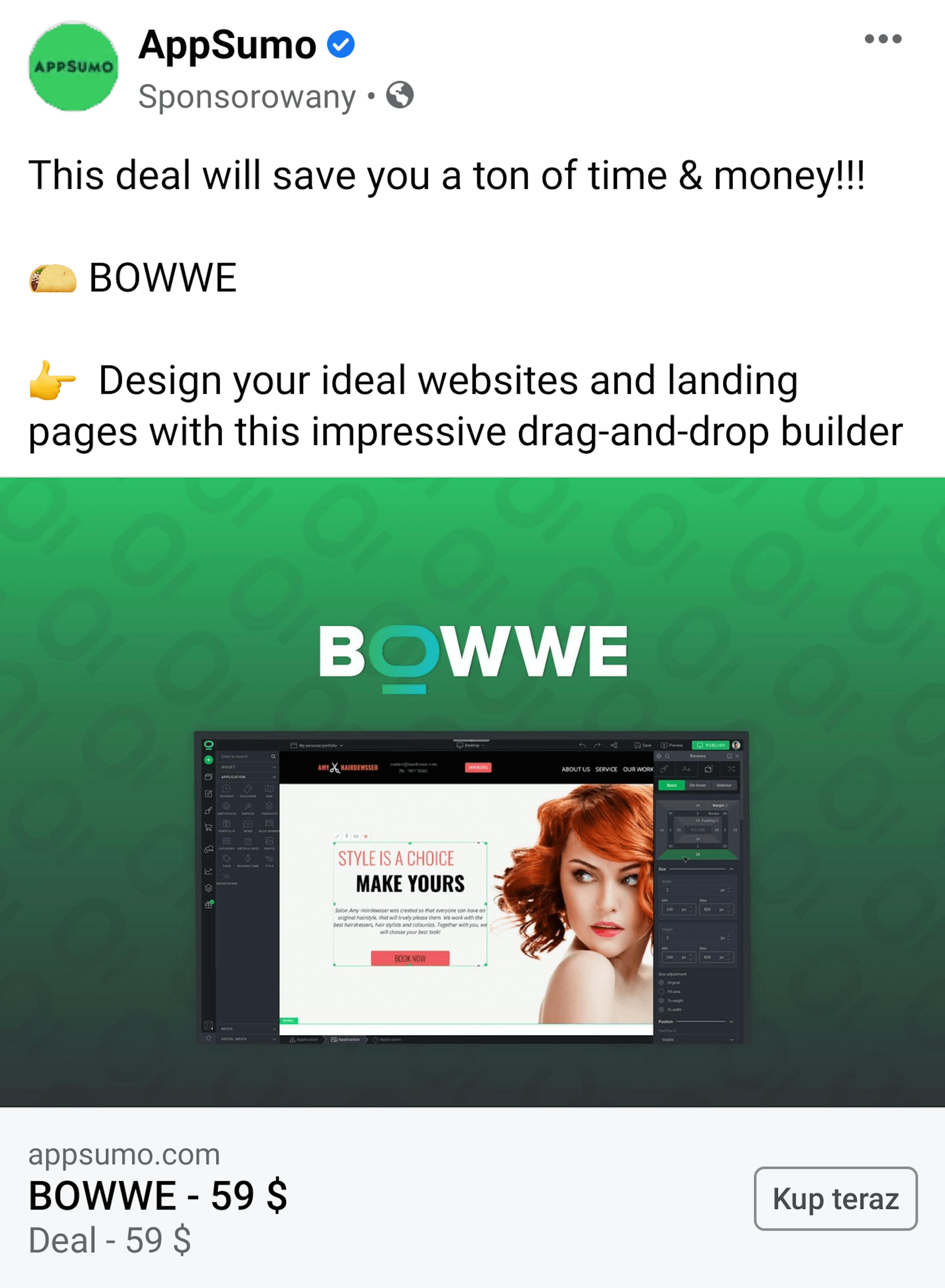 Ad with BOWWE by AppSumo