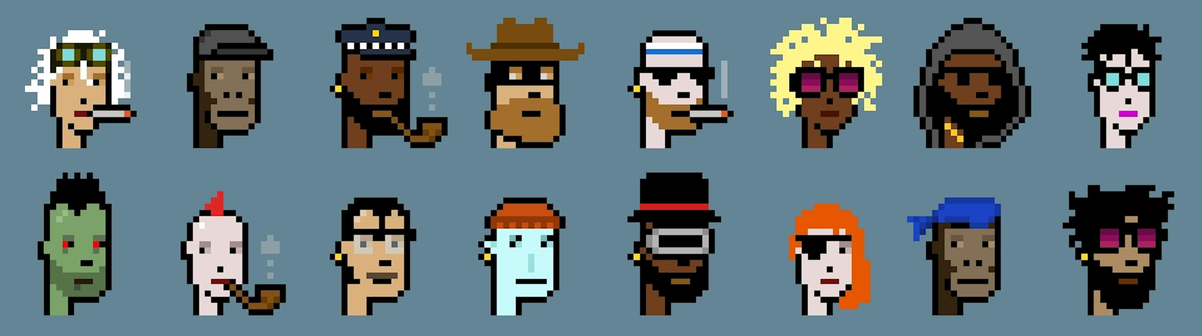 CryptoPunks được coi là bộ sưu tập NFT đầu tiên và thu hút được người dùng cũng như giá trị của nó bằng cách cho đi các phần của nó ban đầu. Hình ảnh của Larva Labs