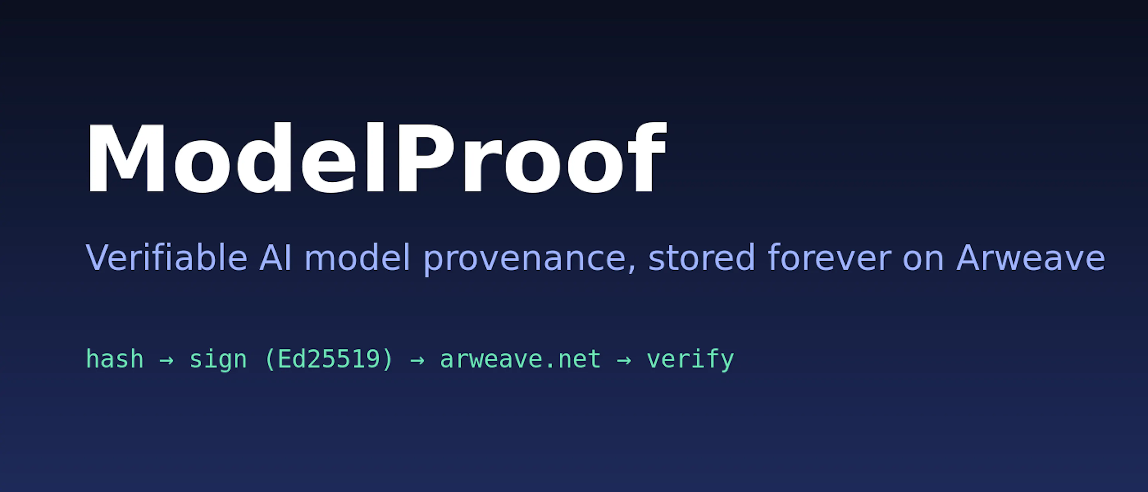 ModelProof: Cryptographic Provenance for AI Models on Arweave