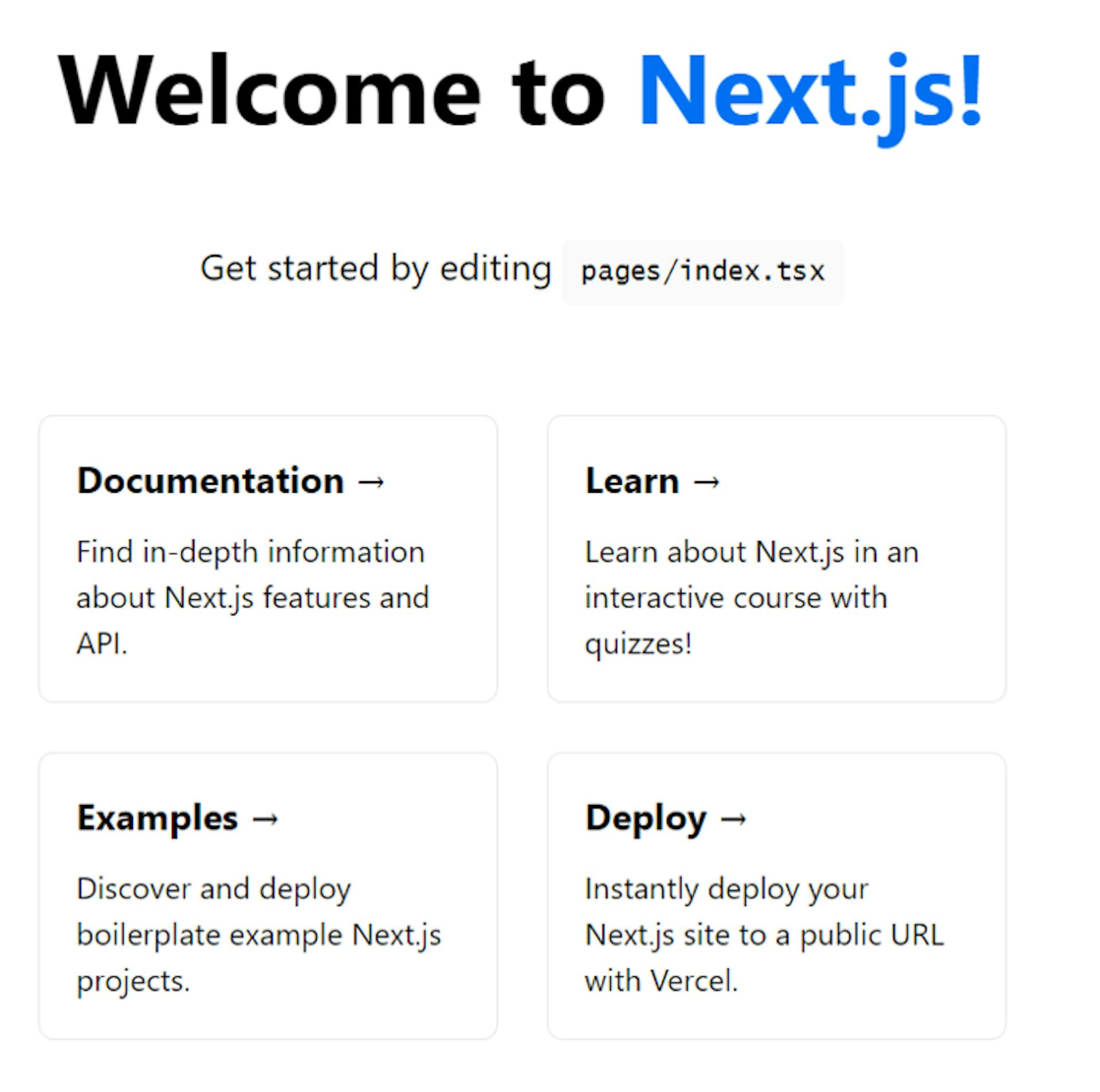 Nextjs Welcome Page