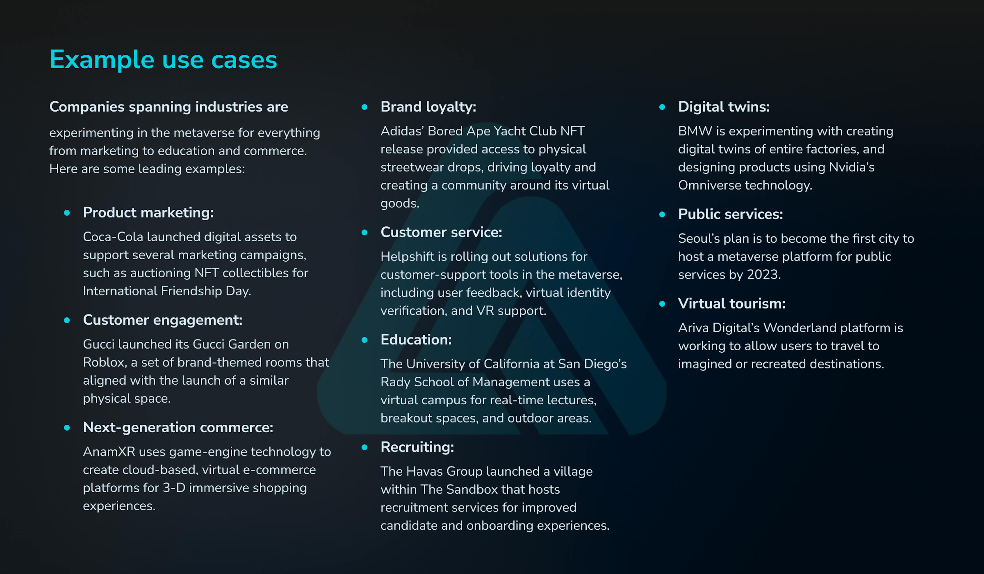 Source: Value creation in the metaverse, McKinsey