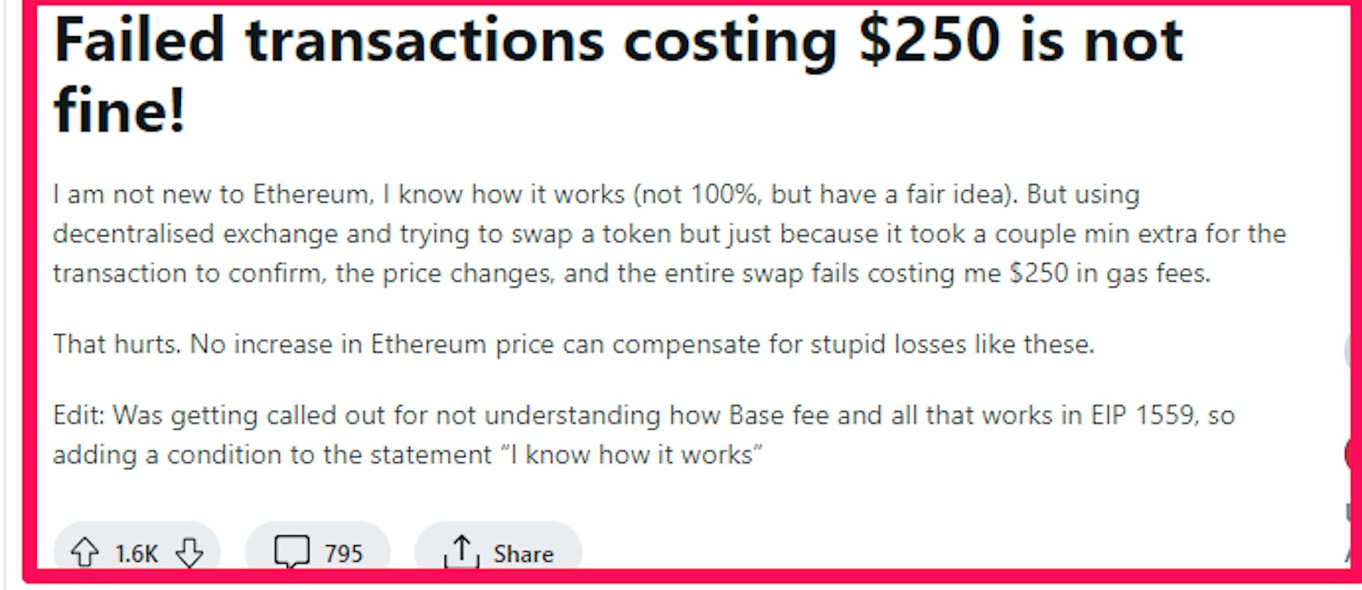 Failed transaction on Ethereum that still got charged