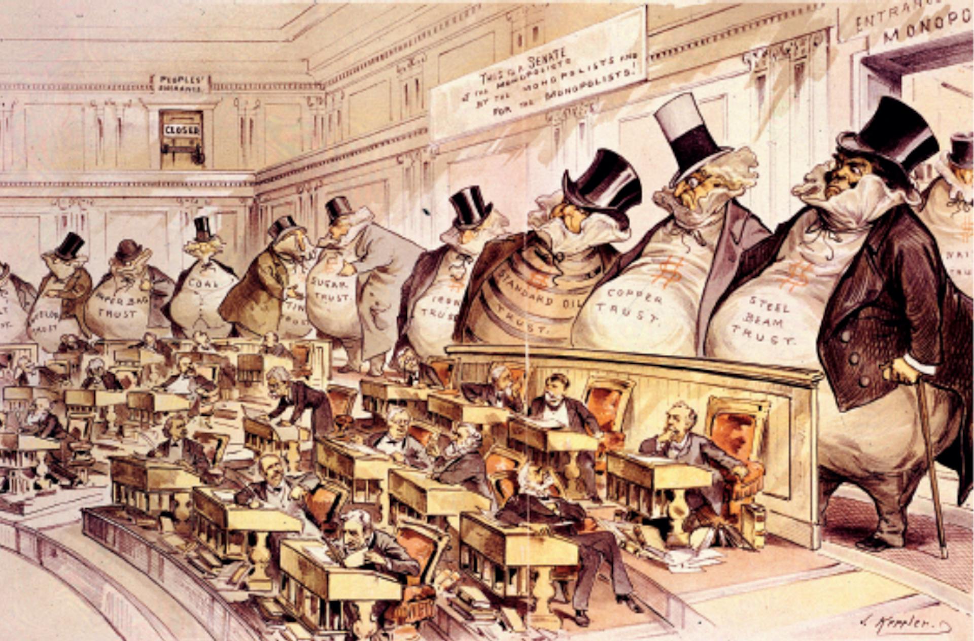 Joseph Keppler's famous 1889 cartoon illustrating plutocracy