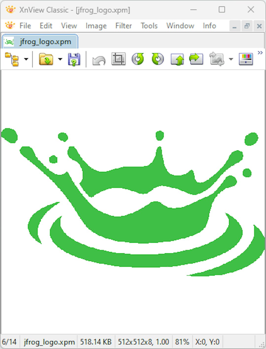 JFrog logo depicted using XPM3