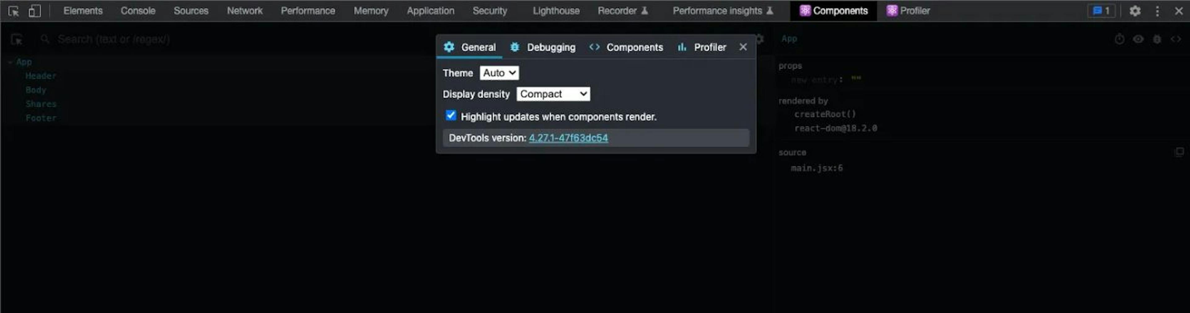 Highlight updates when components render in React Developer Tools