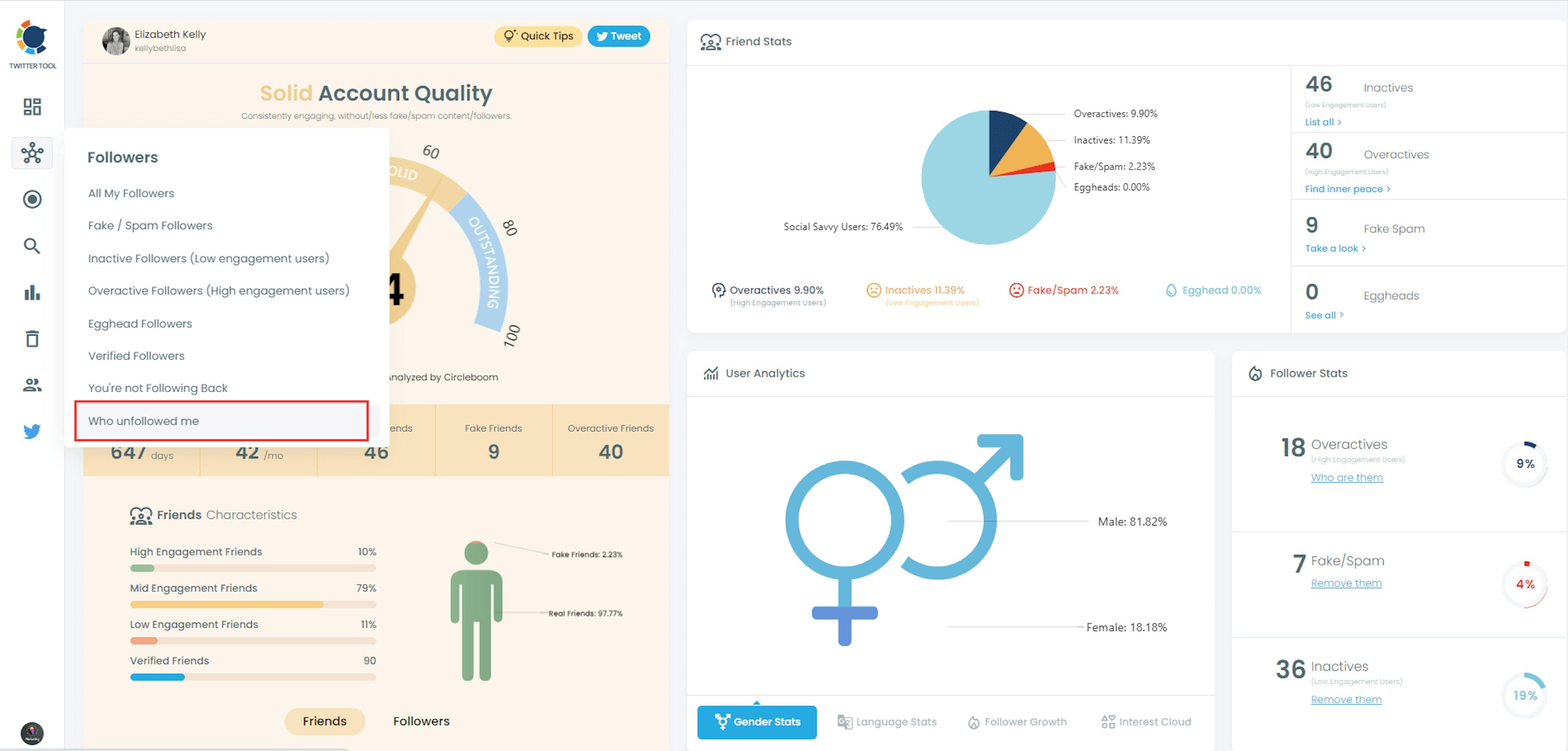 Check your Twitter unfollowers on the Circleboom Twitter dashboard.