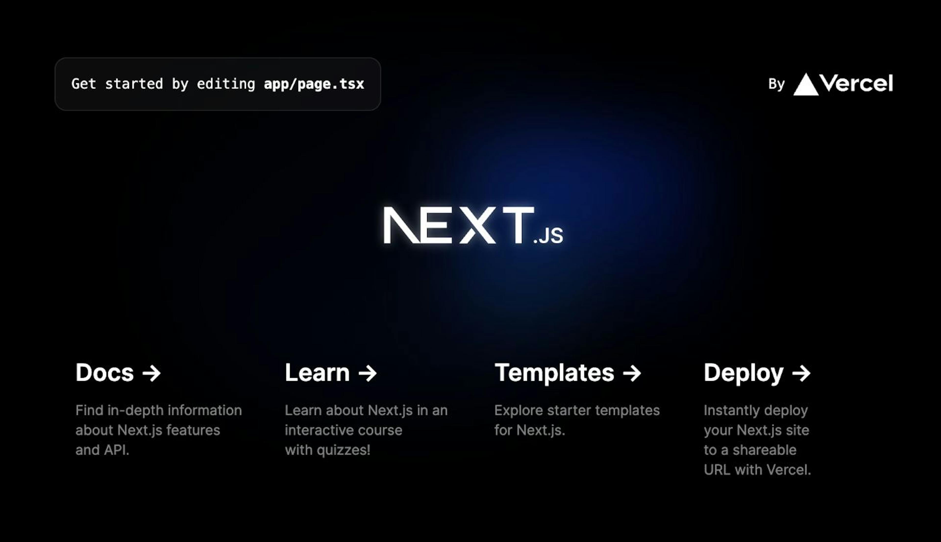 Page d'accueil de Next.js