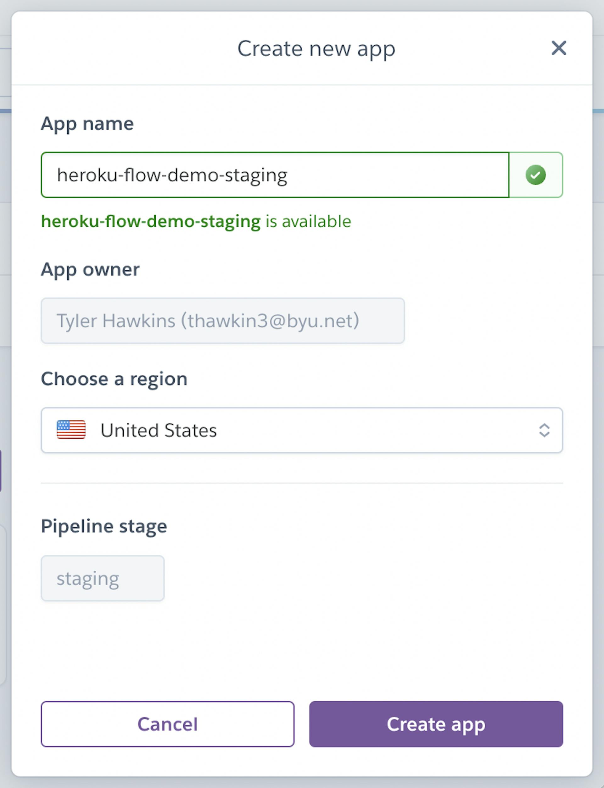 Configure your staging app