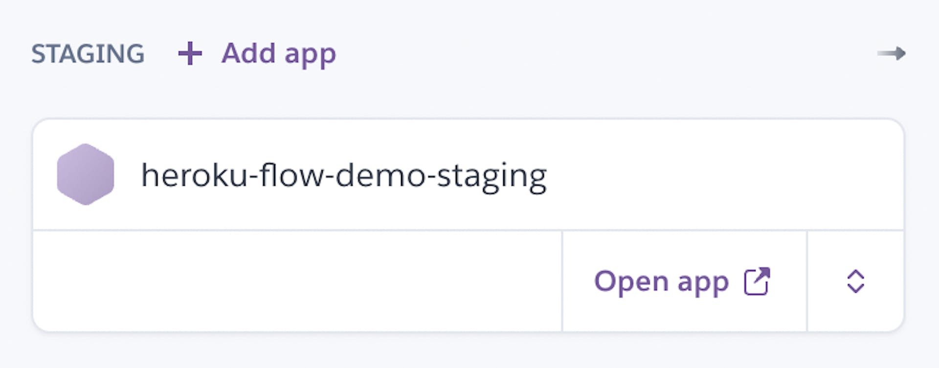 Newly created staging app