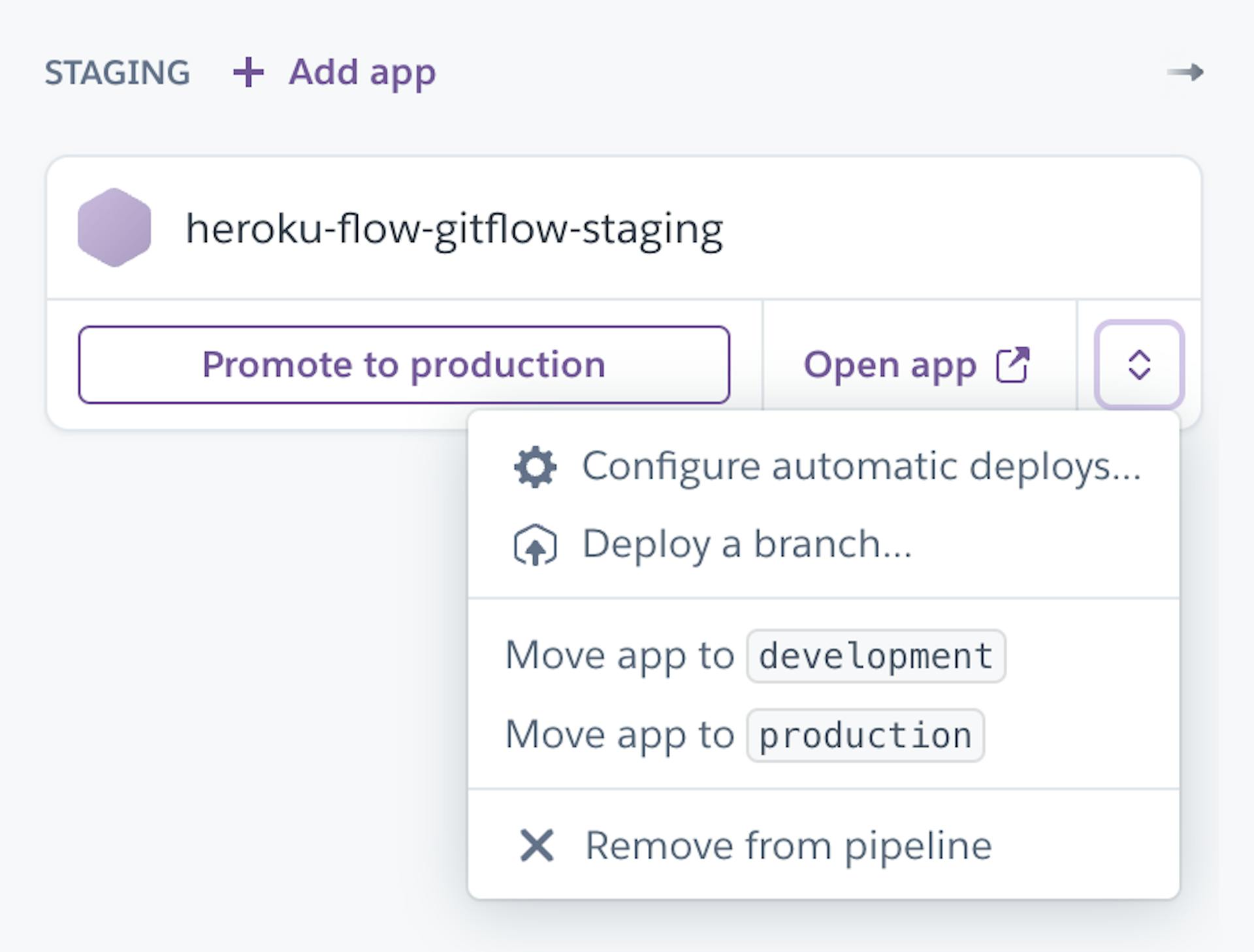 Configure automatic deploys for the staging app