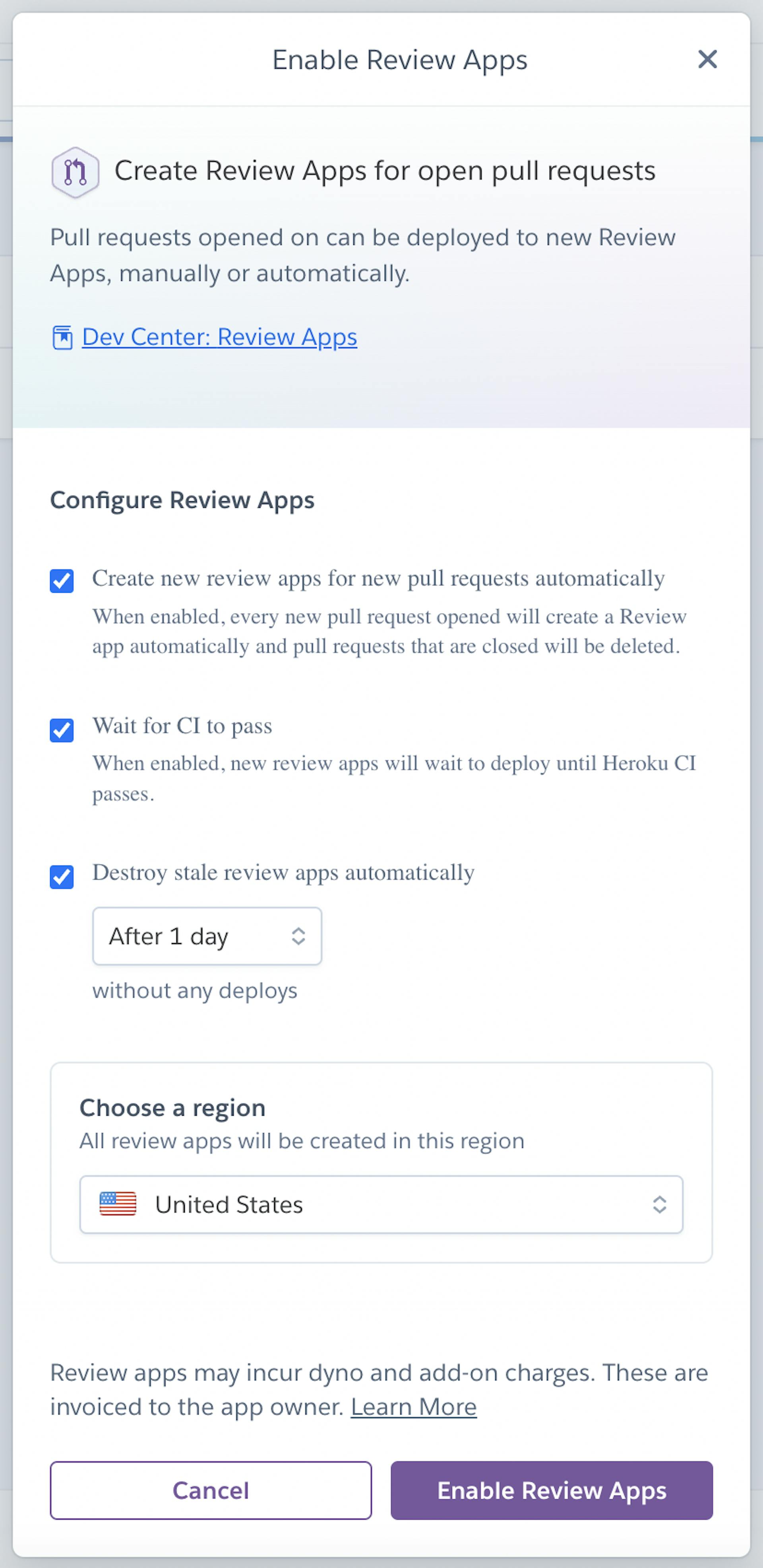 Configure your review apps