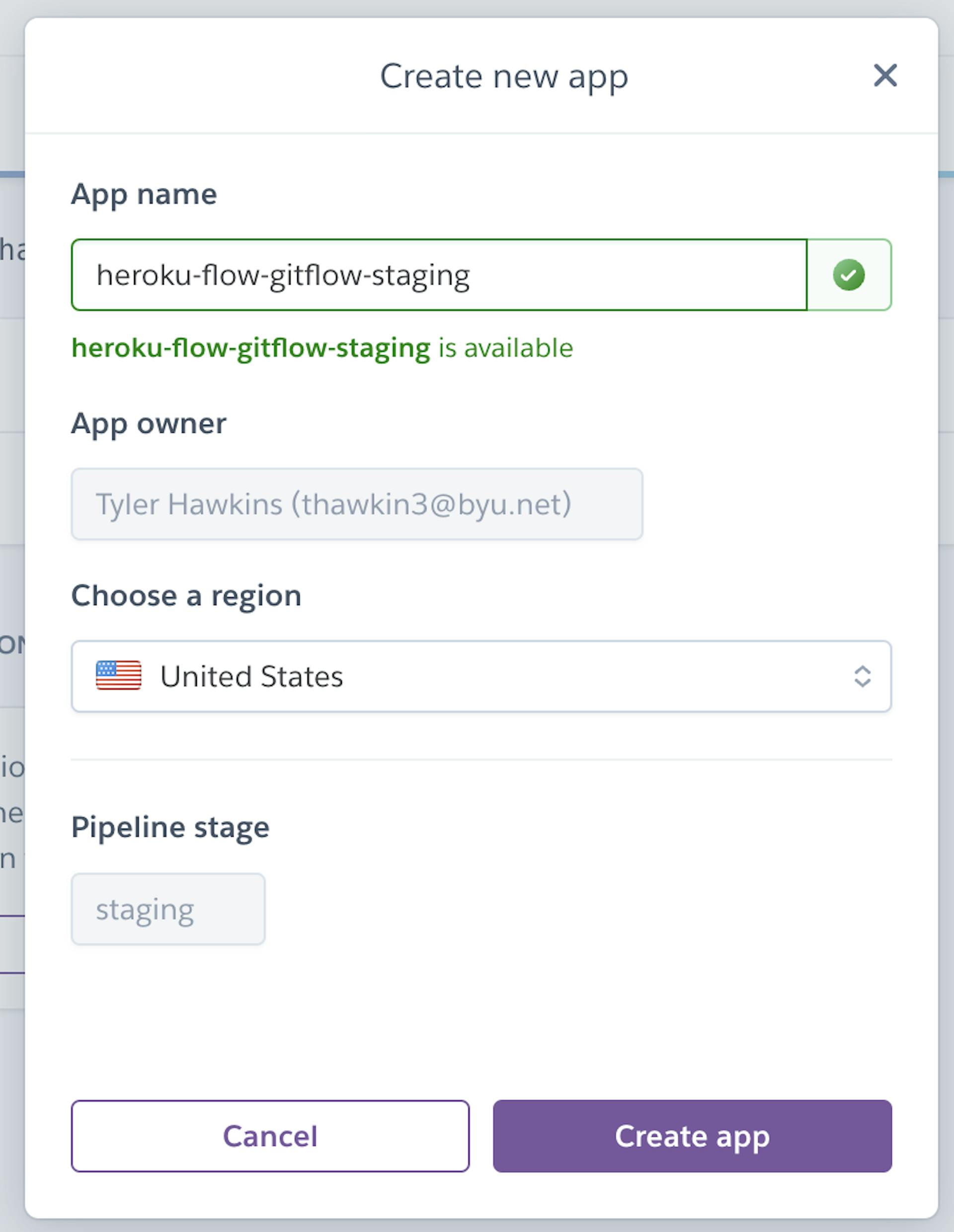 Configure your staging app