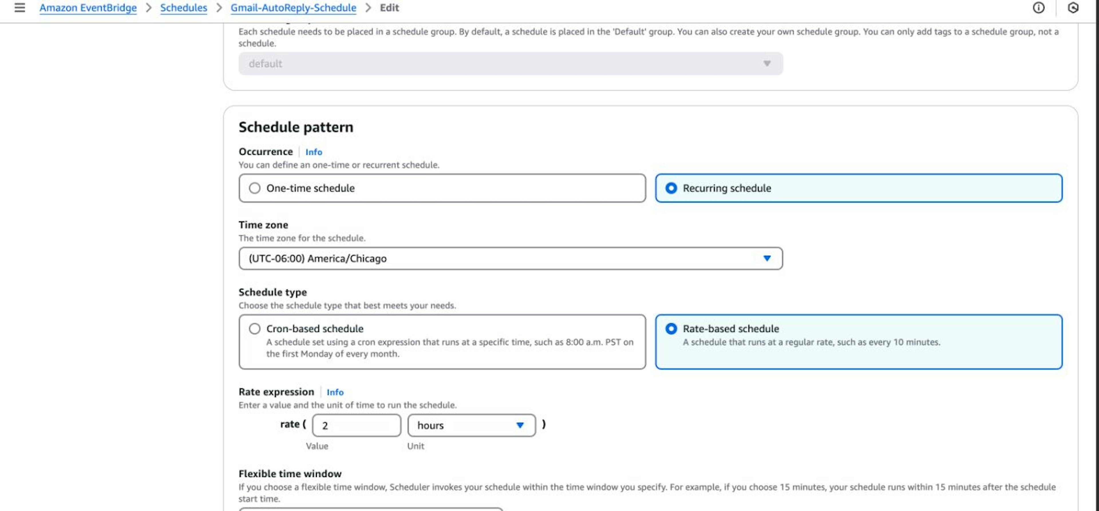 Amazon EventBridge for Gmail-AutoReply-Schedule
