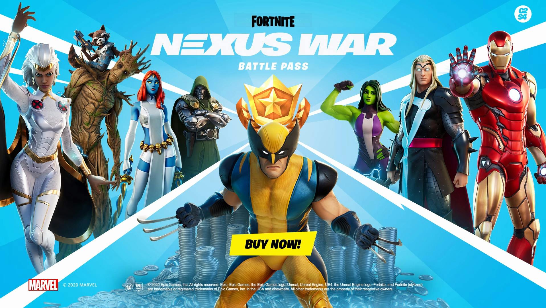 The Fortnite "Nexus War" Battle Pass featured a Marvel theme.