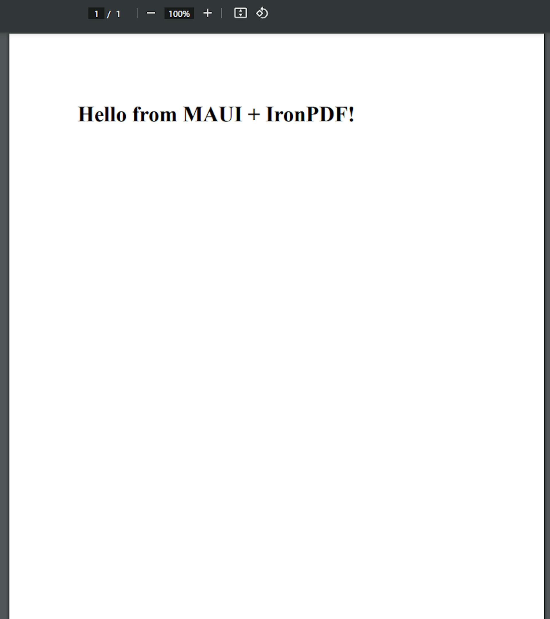 IronPDF output