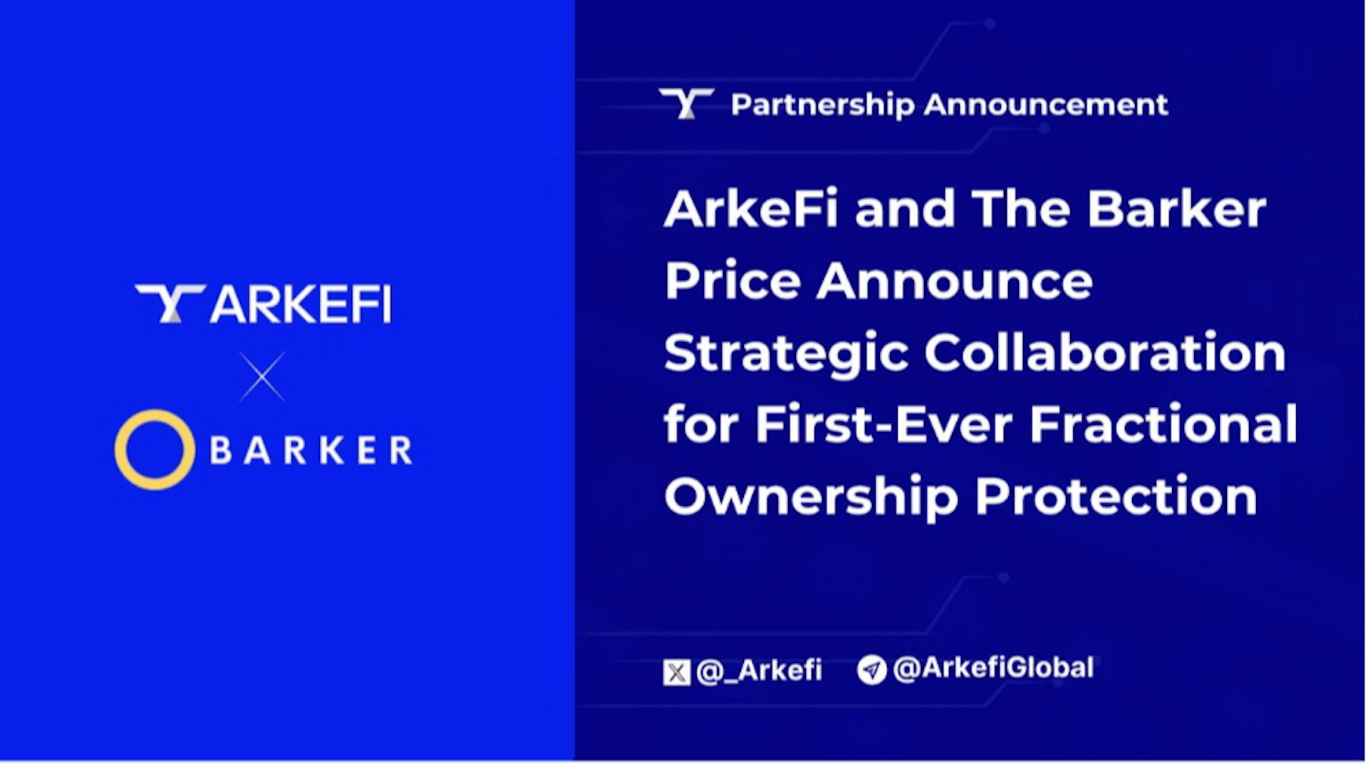 featured image - ArkeFi e The Barker Price anunciam colaboração estratégica para proteção de propriedade fracionada