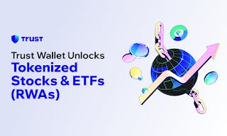 featured image - Trust Wallet bring tokeniseerde aandele en ETF's Onchain vir 200M + gebruikers wêreldwyd