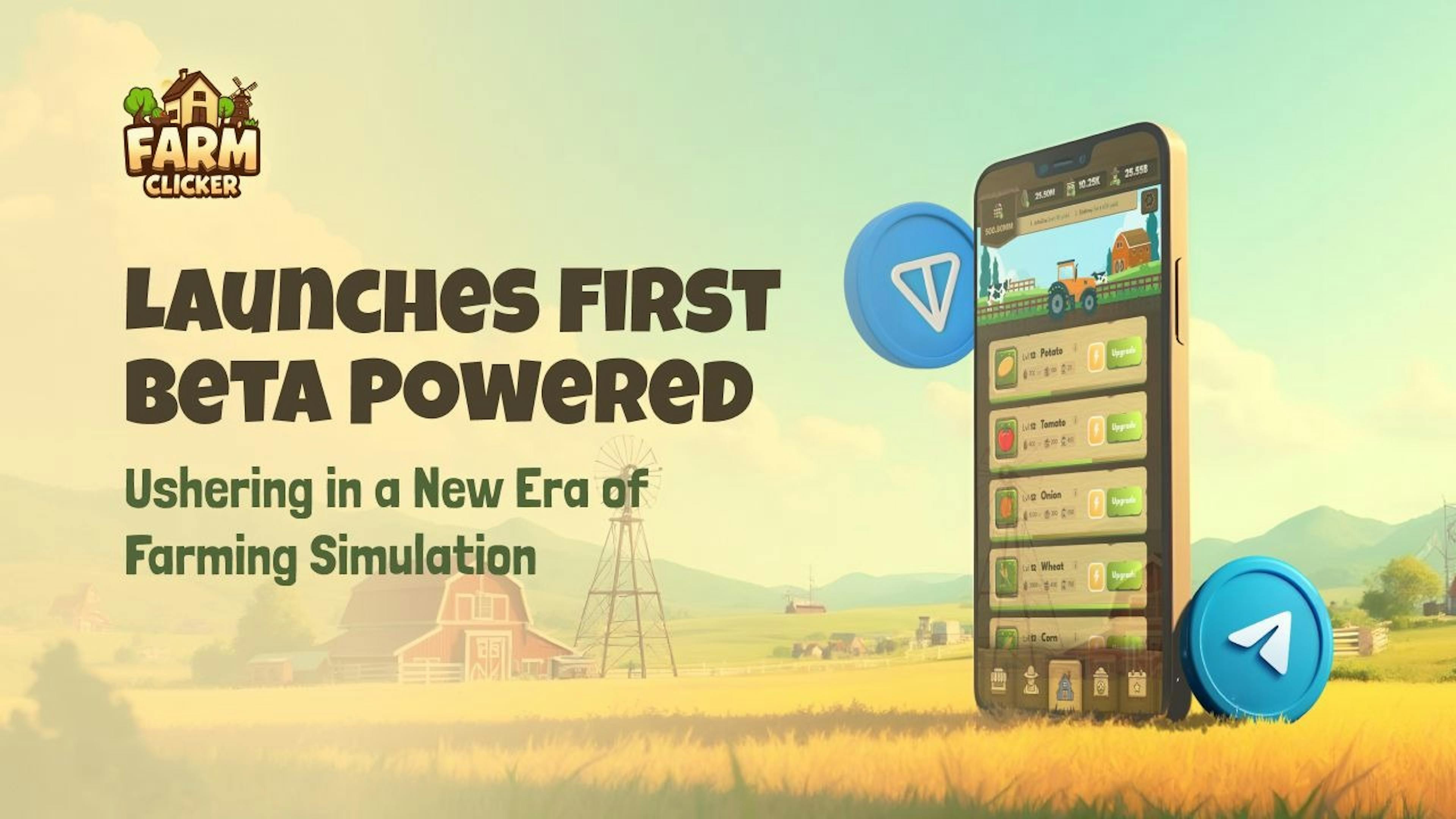 featured image - Farm Clicker Launches First Beta Powered By Telegram And TON Chain