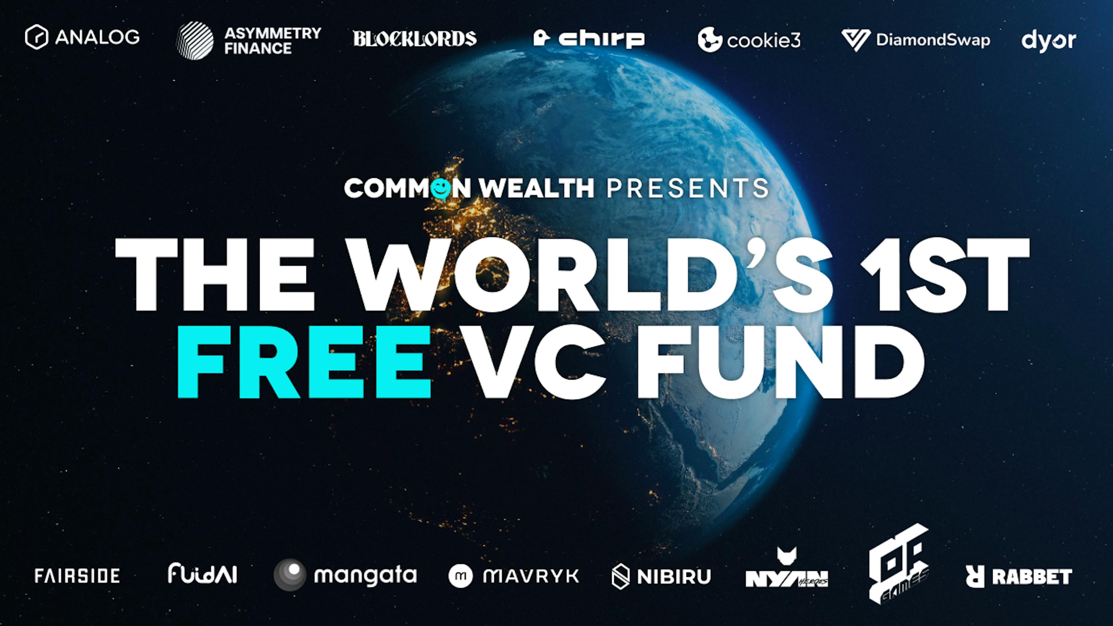 featured image - Common Wealth, 세계 최초의 무료 VC 펀드 출시 발표