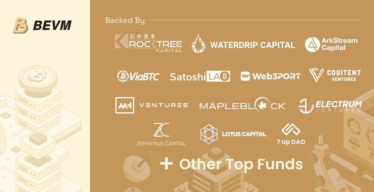 featured image - BEVM Bitcoin Layer2 与 RockTree Capital、Sathoshi Lab 及其他 20 家公司完成种子轮融资