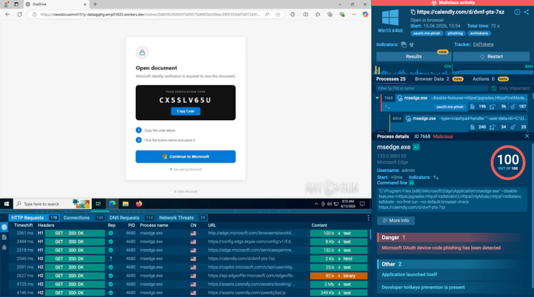 Recent EvilTokens attack analyzed inside ANY.RUN sandbox 