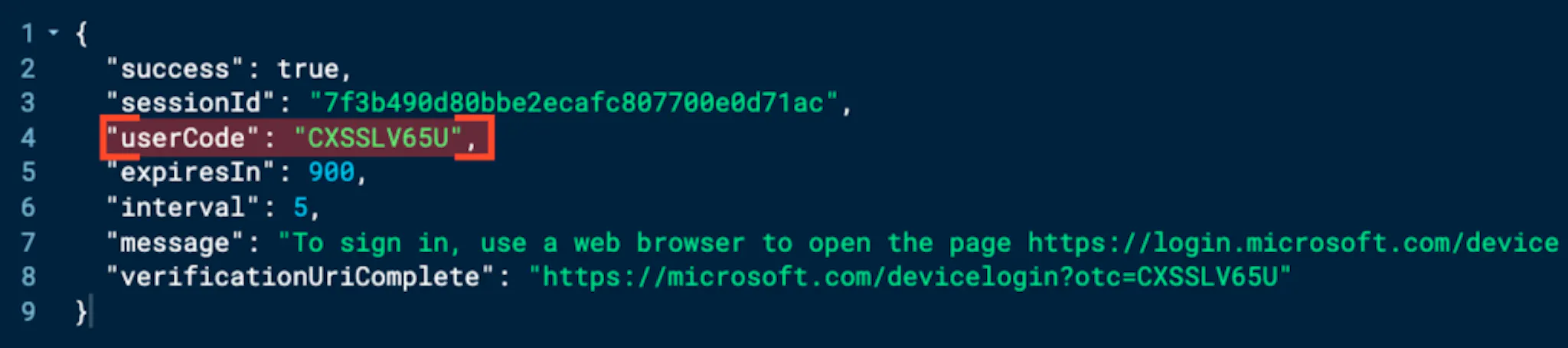 HTTP response from EvilTokens