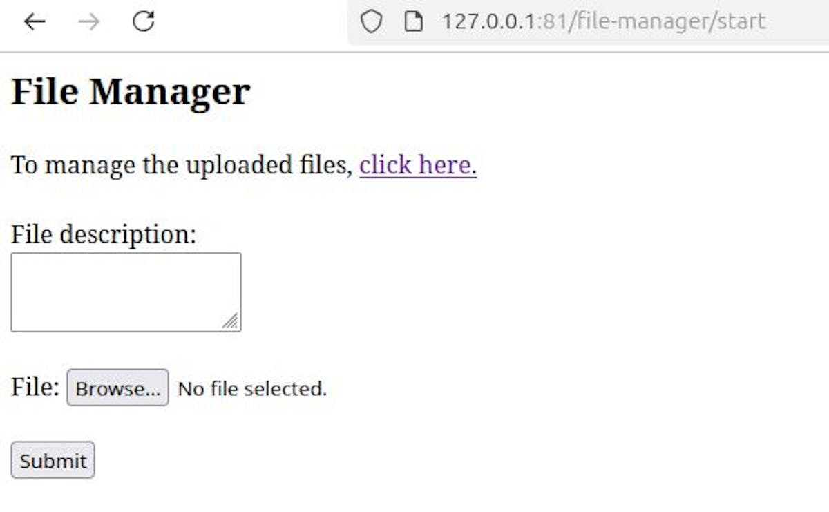 File manager home page