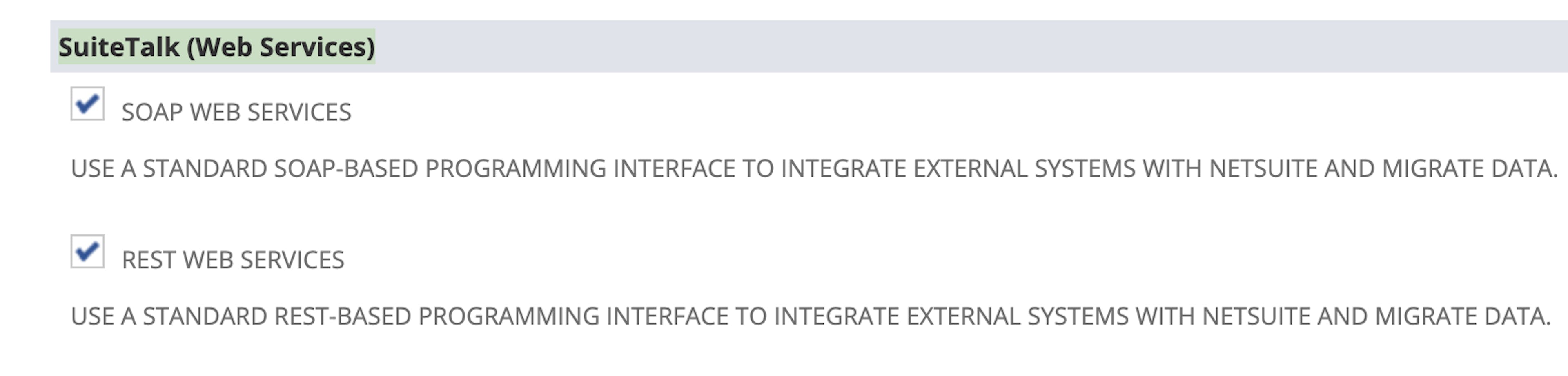 A picture of the option in NetSuite UI