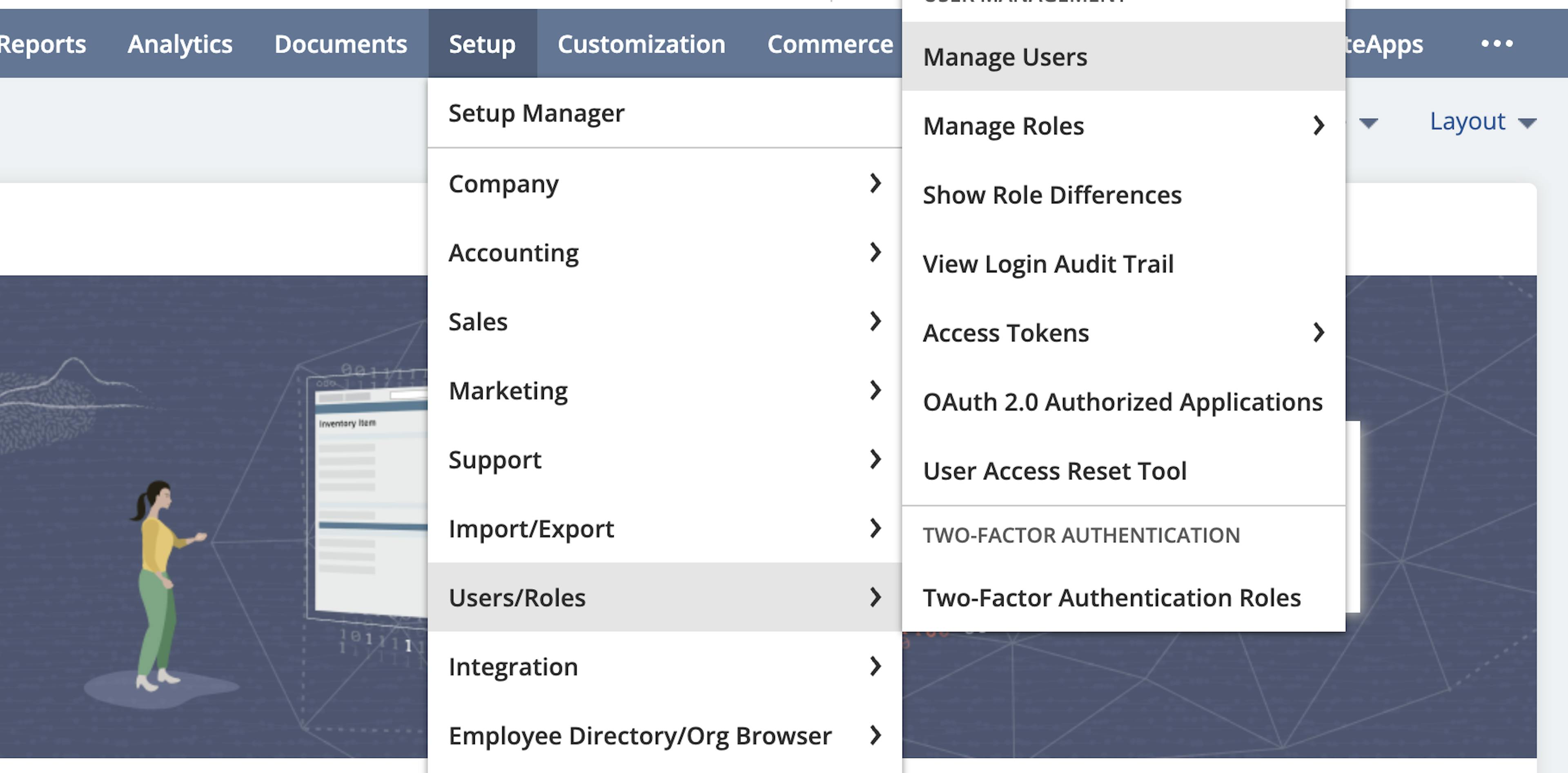 A picture of the option in NetSuite UI