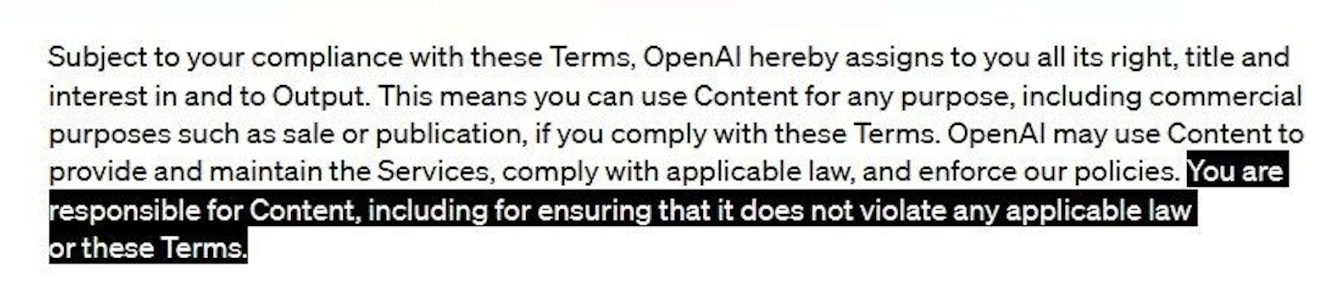 OpenAI Terms of Use