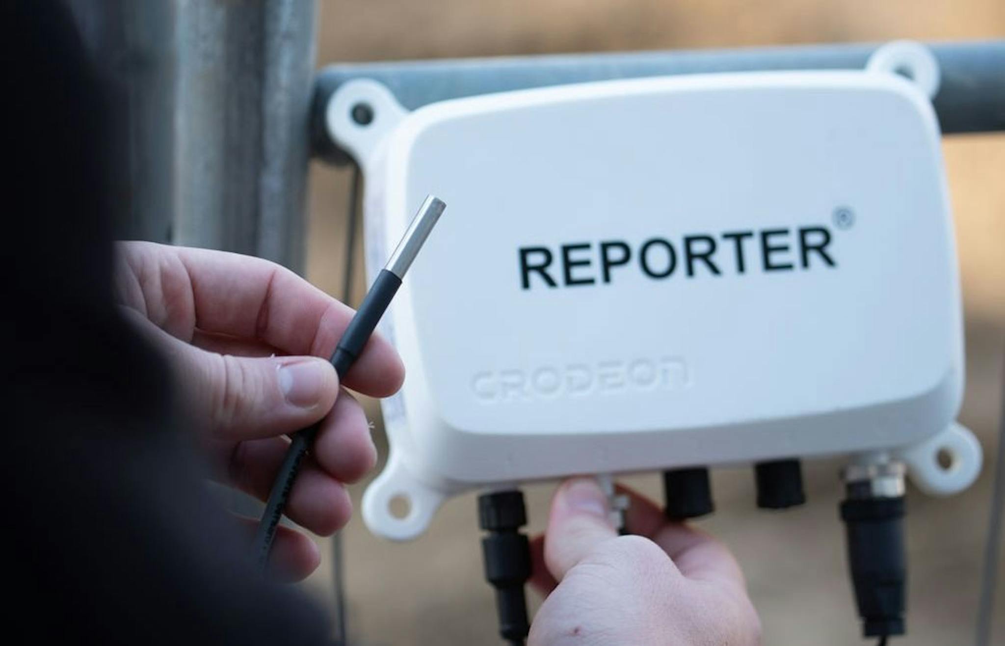 Reporter with a temperature sensor