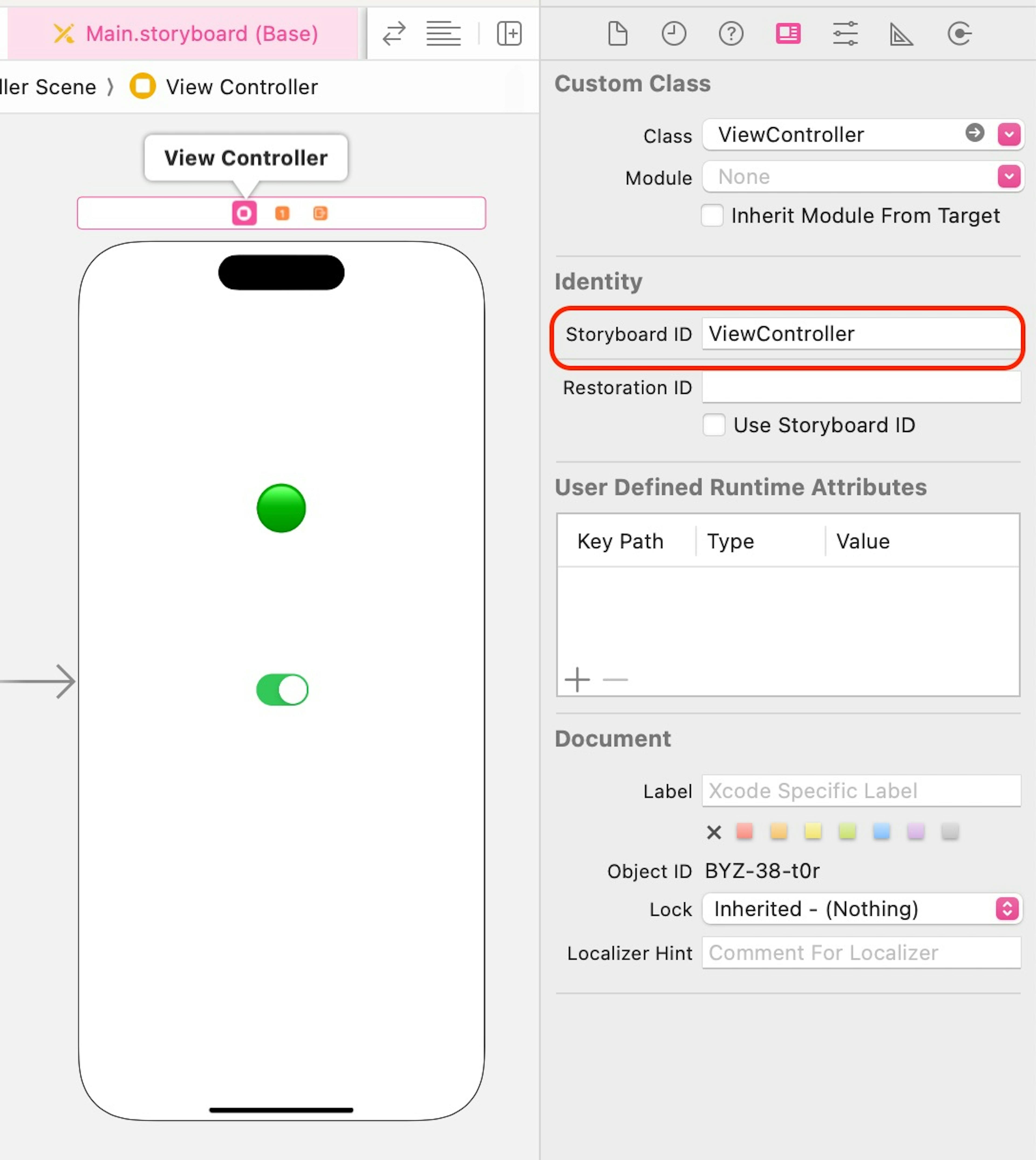 ViewController in Stryboard