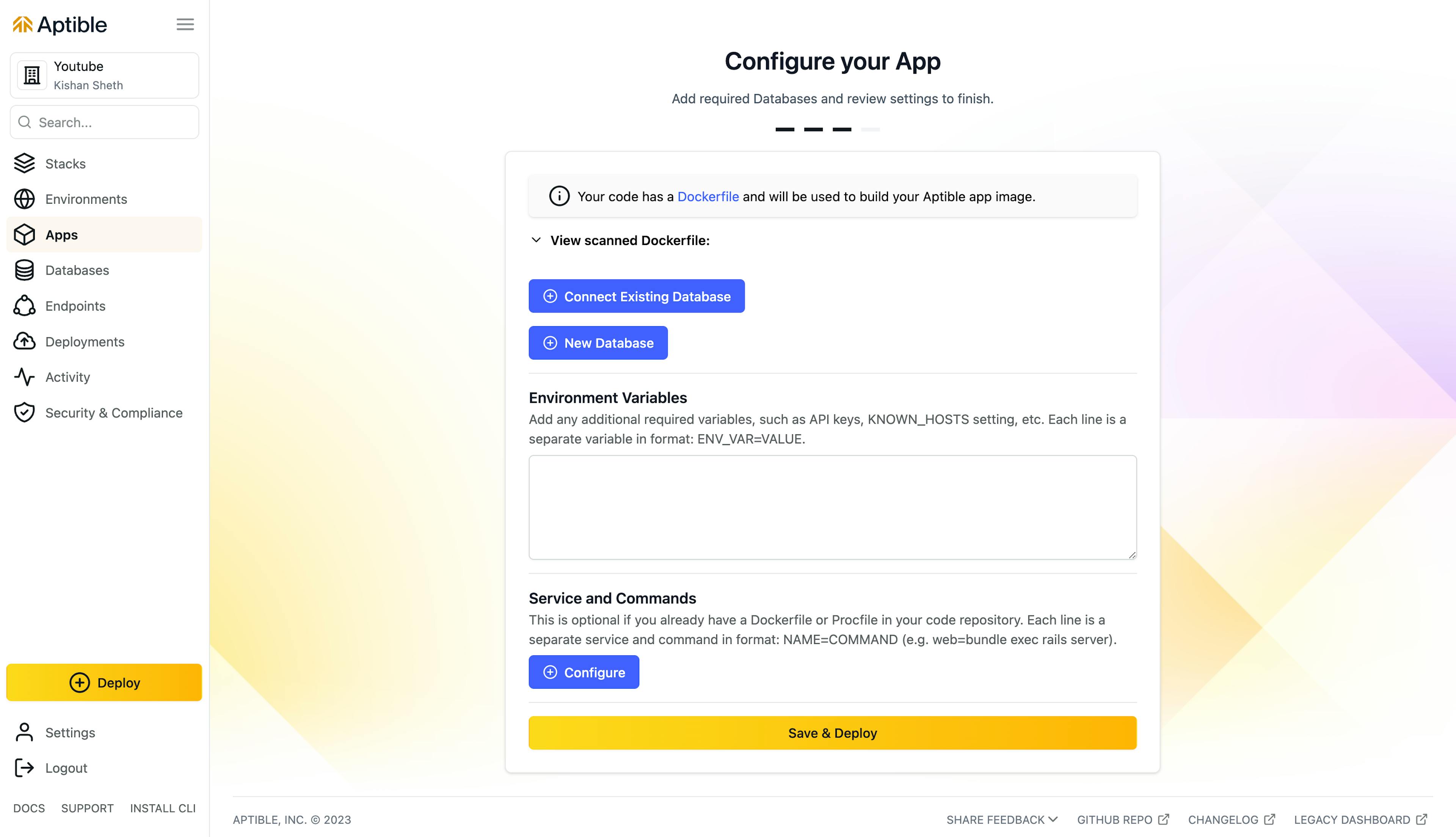 Aptible DB Setup