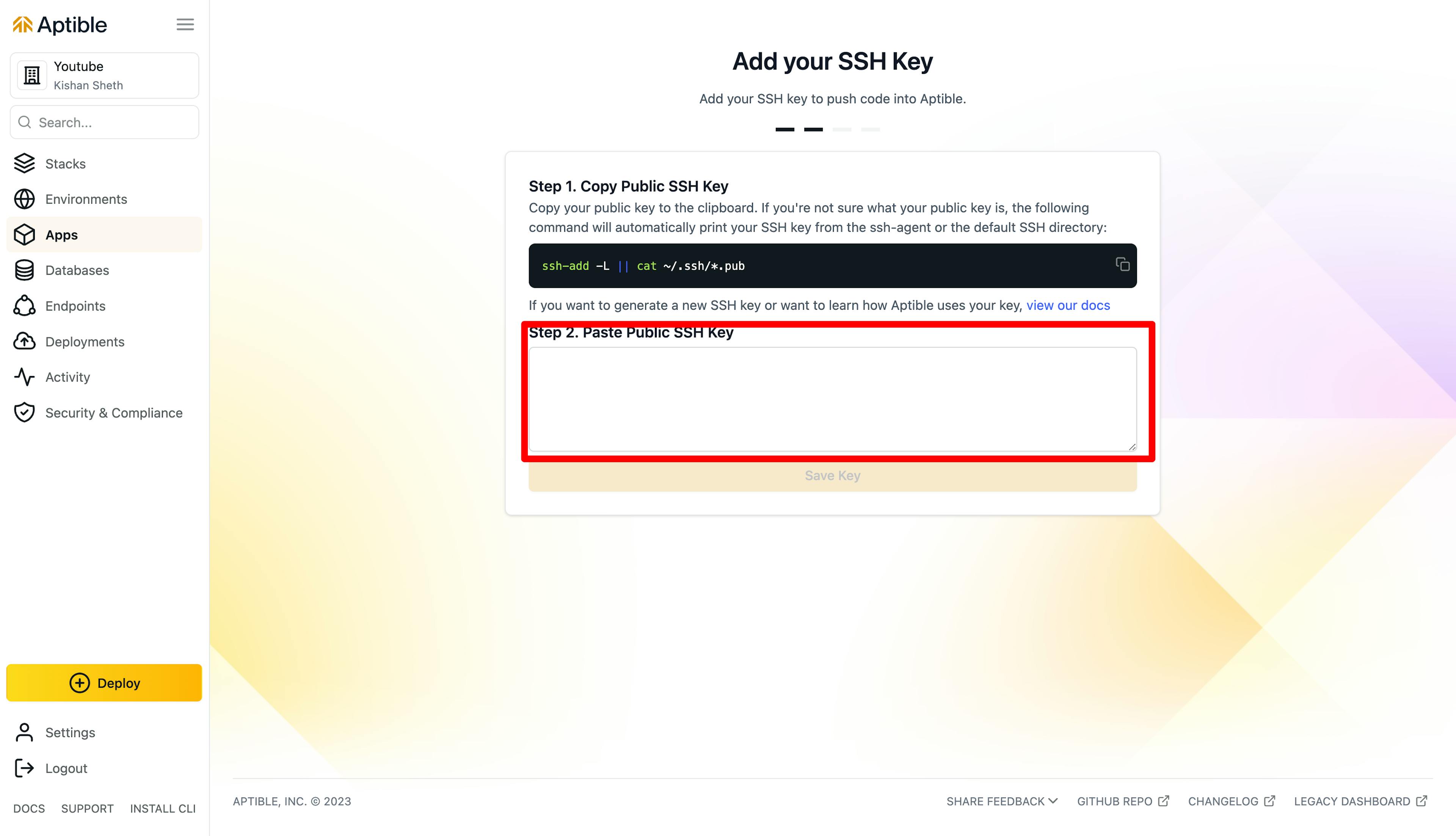 Aptible SSH Key