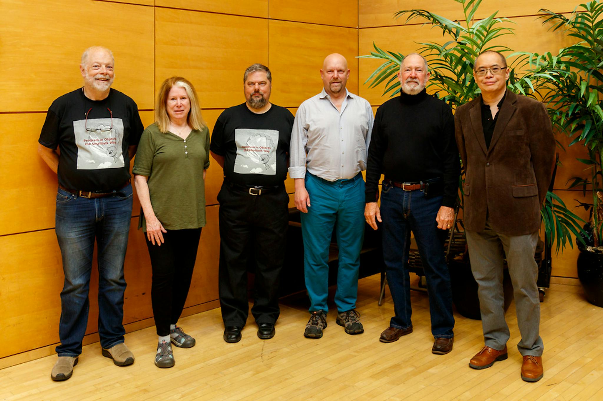 Left to right: Dave Mason, Adele Goldberg, David Buck, Kent Beck, Dan Ingalls, Richard Eng